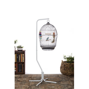 Bird cage best sale with hanging stand